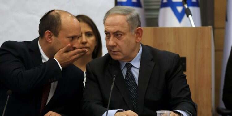 נתניהו ובנט. צילום: AFP שיר השבוע: סֵדֶר הַתְּקִיעוֹת תַּשְׁעָ"ט־תָּשָׁ"ף