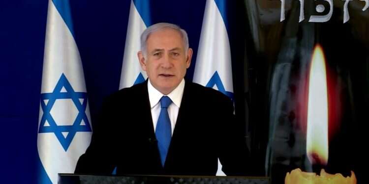 ראש הממשלה נתניהו נואם לכבוד יום השואה. צילום מסך מיוטיוב, משרד ראש הממשלה נאום נתניהו עשה צדק עם גיבורי ישראל נשכחים