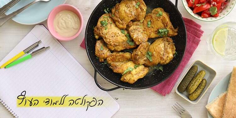 שווארמה פרגיות עם טחינה וסלט עגבניות. צילום: אפרת ליכטנשטט