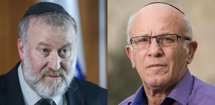 פנחס ולרשטיין ואביחי מנדלבליט. צילום: יונתן זינדל/פלאש90 מערך הייעוץ המשפטי מול פנחס ולרשטיין