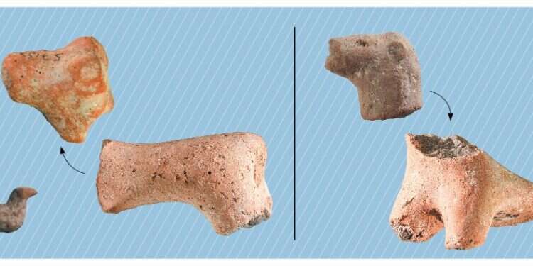 שברי צלמיות סוסים, אריה וציפור שנמצאו בעפר הר הבית. צילום: מיזם סינון עפר הר הבית המוני פסלים מימי בית ראשון אותרו בהר הבית