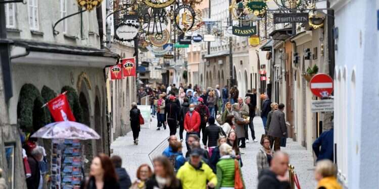 מדרחוב בזלצבורג, אוסטריה, מאי 2020. צילום: AFP ללא הגבלות: כך הצליחה אוסטריה לשטח את העקומה