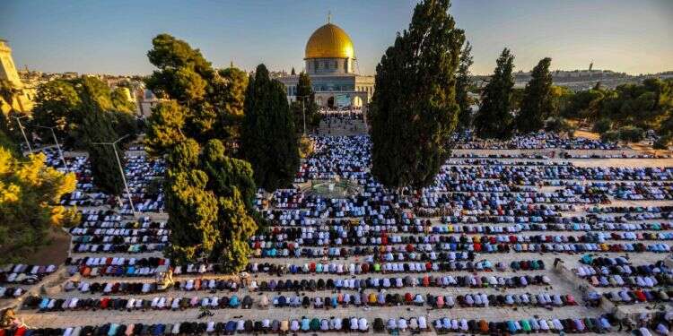 למרות הקורונה: עשרות אלפי מוסלמים הורשו להתפלל בהר