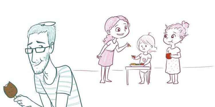 בית של בנות. איור: ינון פתחיה הלו הלו אבא: אב, השנה