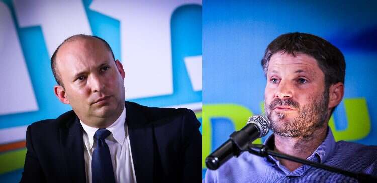 בצלאל סמוטריץ' ונפתלי בנט. צילומים: אורן בן חקון דחיית הריבונות והכרה בפלסטינים: הסכם השלום חילק את ימינה