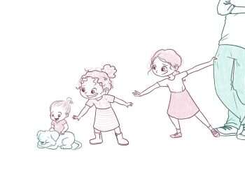 ירידת הדורות. איור: ינון פתחיה הלו, הלו אבא: לכשכש בכלב