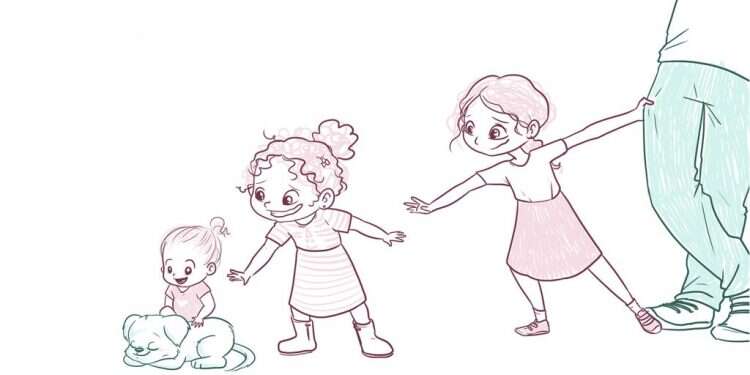 ירידת הדורות. איור: ינון פתחיה הלו, הלו אבא: לכשכש בכלב