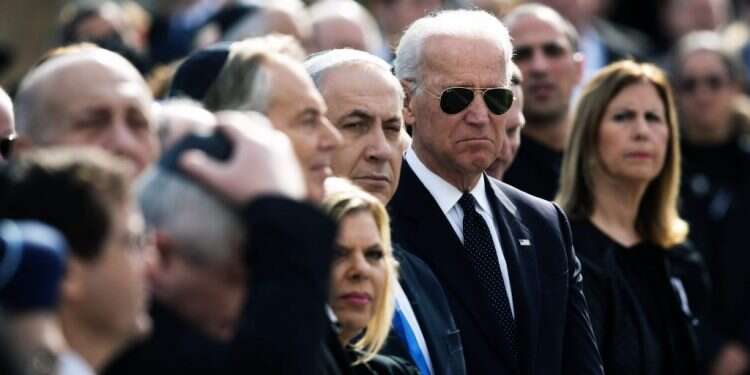 ביידן ונתניהו בטקס זיכרון ליצחק רבין, 2014. צילום: AFP ישראלים יכולים להירגע: ביידן הוא לא אובמה