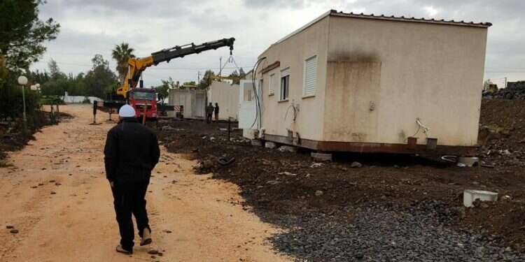 העבודות להקמת רמת טראמפ. צילום: איילה בכר קראוונים ראשונים ברמת טראמפ: "לא נשנה את השם"