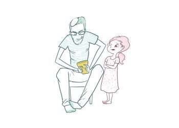 אז...הבת שלי קיבלה טטריס. איור: ינון פתחיה הלו, הלו אבא: יכול להיות שזה נגמר