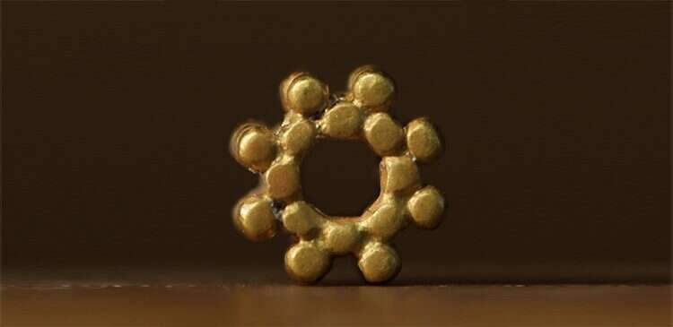 צילום: באדיבות המפעל לסינון העפר מהר הבית חרוז זהב מימי בית ראשון אותר בעפר הר הבית