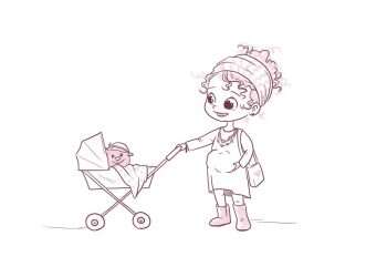 בית של בנות. איור: ינון פתחיה הלו, הלו אבא: בשם האב והבן