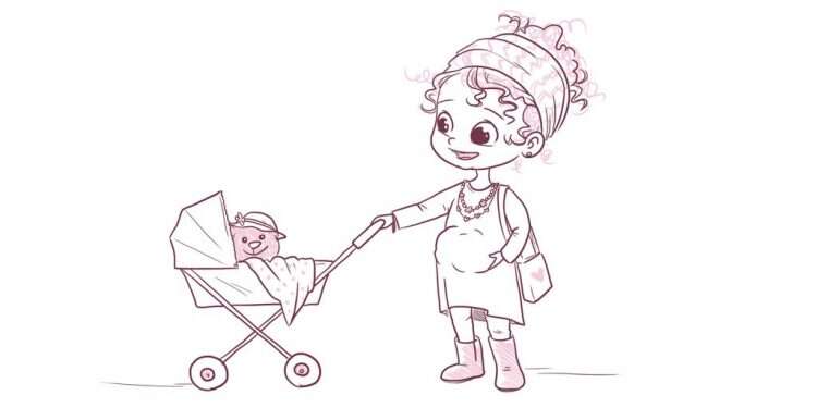 בית של בנות. איור: ינון פתחיה הלו, הלו אבא: בשם האב והבן