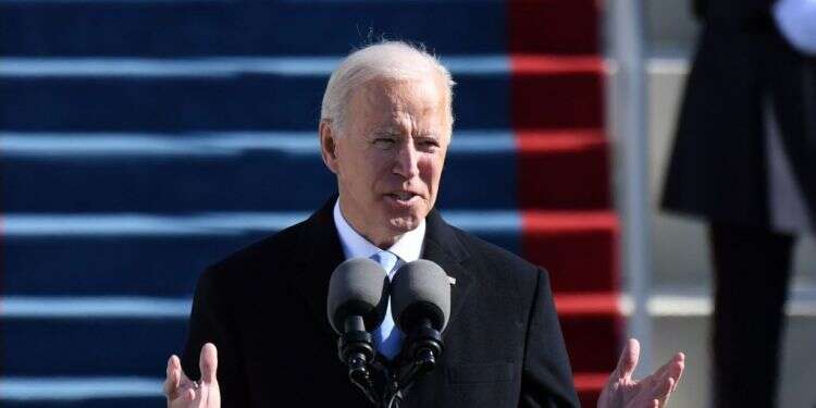 ביידן בנאומו בשבוע שעבר. צילום: AFP קשה לומר מבריק על נאומו של ביידן, עוצמתו הייתה דווקא ברגעי השתיקה