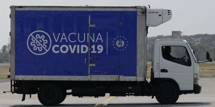 משאית חיסונים. צילום: AFP 94 אלף פלסטינים שמועסקים בישראל יחויבו בחיסון