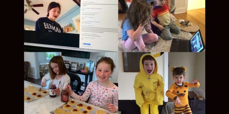 תלמידים בבית הספר לפל במחוז ווסטצ'סטר חגגו את פורים מהבית בשנת 2020. המחוז היה אחד ממוקדי ההתפרצות הראשונים של נגיף הקורונה במדינת ניו־יורק באביב האחרון. צילום: באדיבות יעל בושלר "איבדנו שנה": קהילות יהודיות נערכות לפורים נוסף מרחוק