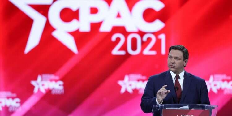 דה-סנטיס ב-CPAC, בשבוע שעבר. צילום: AFP