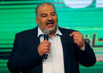 ראש מפלגת רע"ם מנסור עבאס. צילום: AFP