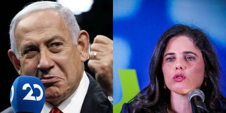 איילת שקד ובנימין נתניהו. צילומים: אורן בן חקון, EPA שקד למצביעים: "הקמת ממשלה עם 11 מנדטים זה בעייתי"