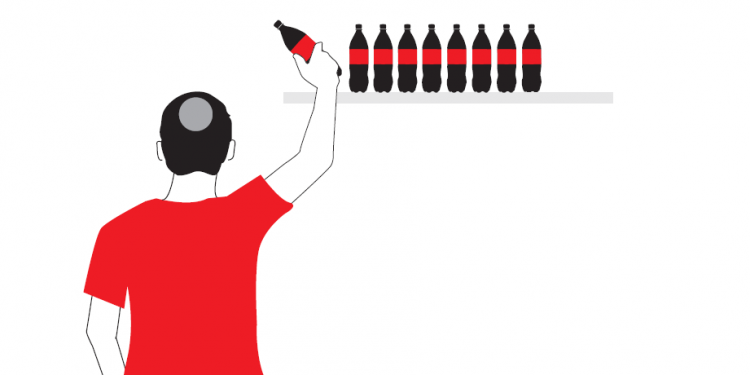 איור: רותם צ'רקה המדבקות האדומות חביבות מדי: למה הסימון על המוצרים אינו שחור?