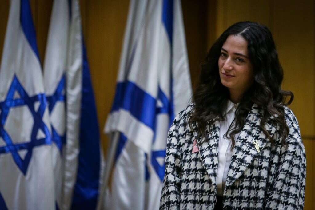 שטריגלר־לו במעמד מתן המדליות למעלי המשואות, ביום שני. צילום: אורן בן חקון