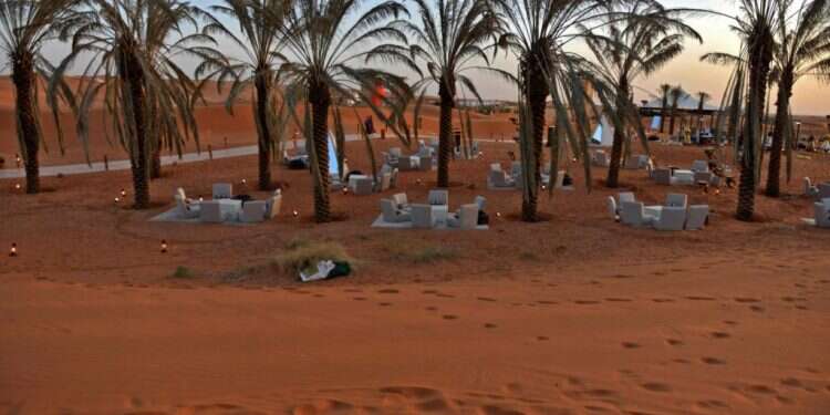 נווה מדבר מלאכותי בריאד המשמש כאתר נופש, לפני כחודשיים. צילום: AFP רק לא אלכוהול: לסעודיה יש הרבה מה להציע