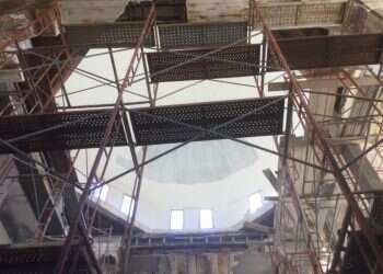 הפיגומים שהוצבו בבית הכנסת דאר בישי חשש להרס בית הכנסת הגדול בלוב