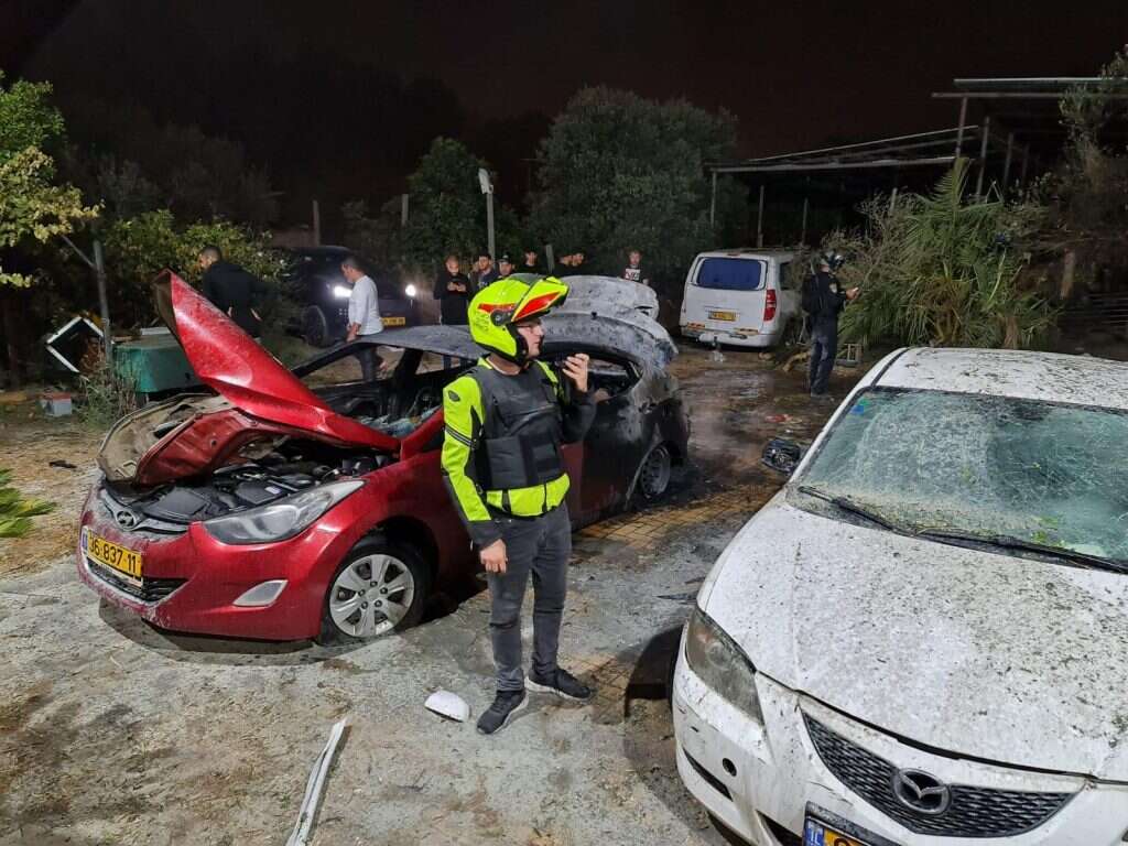 זירת הנפילה בלוד, הערב. צילום: תיעוד מבצעי מד