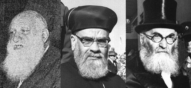 הרב איסר יהודה אונטרמן, הרב יצחק ניסים, הרב כתריאל פישל טכורש, הרב שאול ישראלי. צילומים: לע "את כל הר הבית צריך למסור לרבנים"