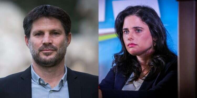 שקד וסמוטריץ'. צילומים: אורן בן חקון "הרדימו את מצביעי הימין": סמוטריץ' האשים, איילת שקד הגיבה