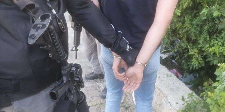 מעצר מחבל מרחוב הנביאים. צילום: דוברות המשטרה