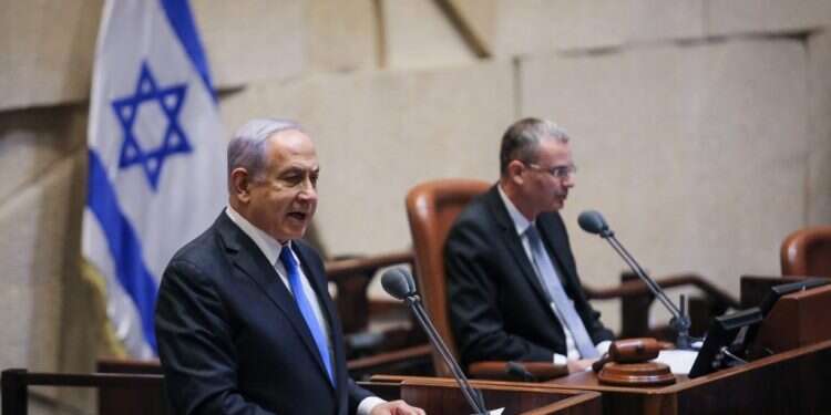 ראש הממשלה נתניהו נואם במליאת הכנסת בהשבעת הממשלה החדשה. צילום: דוברות הכנסת, נועם מושקוביץ נתניהו: "אני מתכוון להמשיך למלא את השליחות הגדולה של חיי"