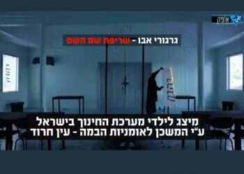 מיצג שריפת שם השם הוקרן לילדי גן ממלכתי-דתי