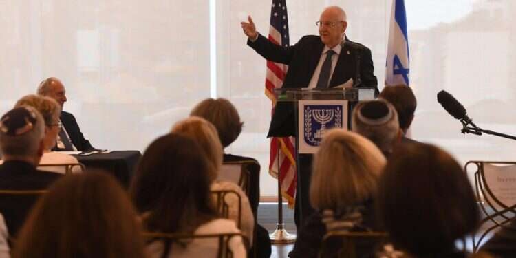 הנשיא היוצא ריבלין בביקור הפרידה בניו יורק. צילום: לע הנשיא ריבלין בביקור פרידה בקהילה היהודית בניו יורק: "אנחנו משפחה"