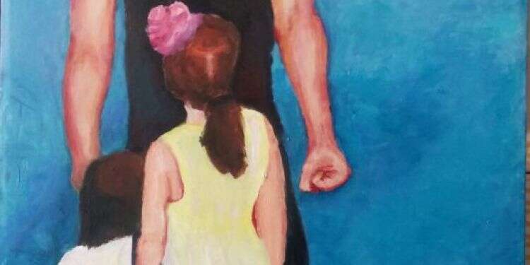 ג'ני קין, אב ובנותיו, אקריליק על בד, 2019