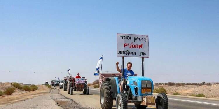 שפירא במחאת חקלאי הערבה התיכונה. צילום: תם אלדר, הערבה התיכונה