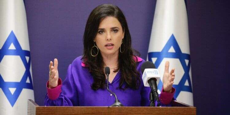 שרת הפנים איילת שקד. צילום: שלו שלום/TPS בנט: האופוזיציה פוגעת במדינה בשביל רבע נקודה פוליטית