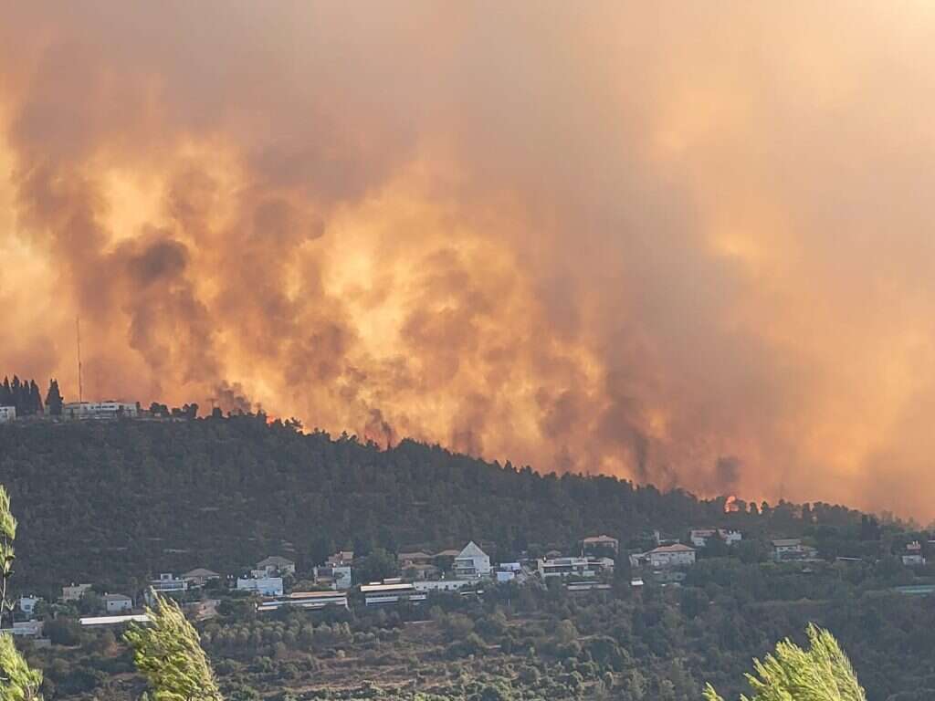 שריפה בהרי ירושלים, ארכיון. צילום: אריאל קדם, רשות הטבע והגנים