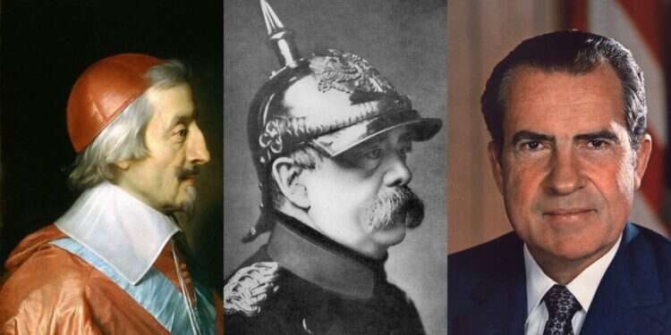 ניקסון, פון־ביסמרק ורישלייה. צילום וציור: גטי אימג'ס ופיליפ דה שאמפיין סיפוריהם של שלושה מנהיגים ושלושה צעדים גיאופוליטיים גאוניים