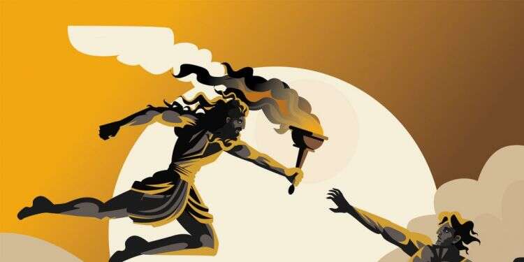 העניק לבני האדם את תודעת הקדמה, חדוות היצירה והמימוש העצמי. פרומתאוס גונב אש איור:שאטרסטוק