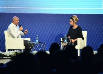 אורלי גולדקלנג ויגאל סלוביק בוועידת החינוך של מקור ראשון. צילום: שריה דיאמנט חילי טרופר בוועידת החינוך: "אני בעד שאנשי חינוך ידברו על פוליטיקה"