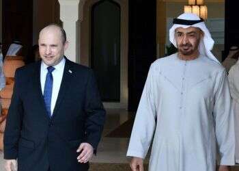 ראש הממשלה בנט ויורש העצר שייח' מוחמד בן זאיד. צילום: חיים צח, לע ראש הממשלה בנט באמירויות: "ביקור היסטורי ומשמעותי"