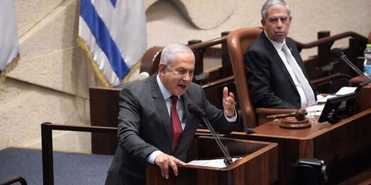 נתניהו, הדיון במליאת הכנסת. צילום דוברות הכנסת, דני שם טוב ההתנצחות בין נתניהו לבנט במליאת הכנסת