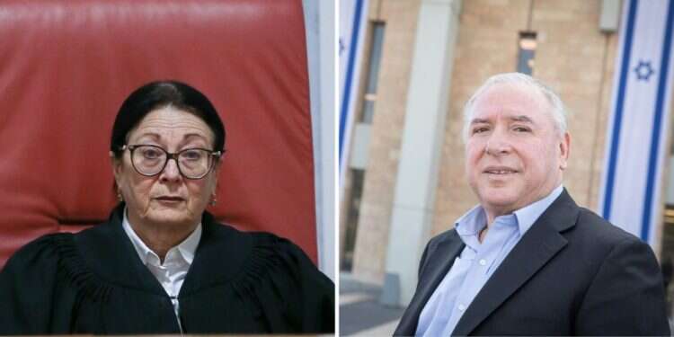 נשיאת העליון אסתר חיות וח ערק, מכלופים ומוסקוביצ'ים: השופטת חיות וח"כ אמסלם ראש בראש