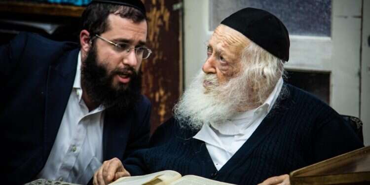 הרב חיים קניבסקי ונכדו יענקי. צילום: אריק סולטן