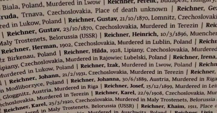 שם המשפחה רייכנר בספר באושוויץ. ספרי החיים והמוות: השיחה עם סבא ששינתה הכל