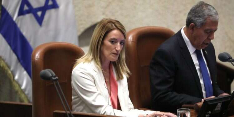 נשיאת הפרלמנט האירופי, רוברטה מטסולה . צילום: EPA בן גביר לנשיאת הפרלמנט האירופי: "ירושלים אינה למכירה"