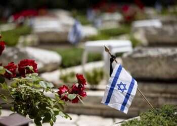 הר הרצל ביום הזיכרון. צילום: יונתן זינדל פלאש90 צפו: טקס האזכרה המרכזי לחללי מערכות ישראל