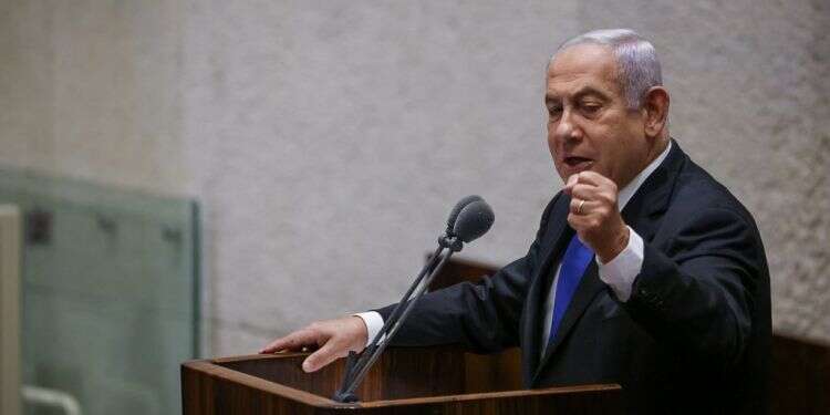 נתניהו במליאת הכנסת. צילום: נועם מושקוביץ, דוברות הכנסת אושר פיזור הכנסת ה- 24; הבחירות – בז' בחשוון