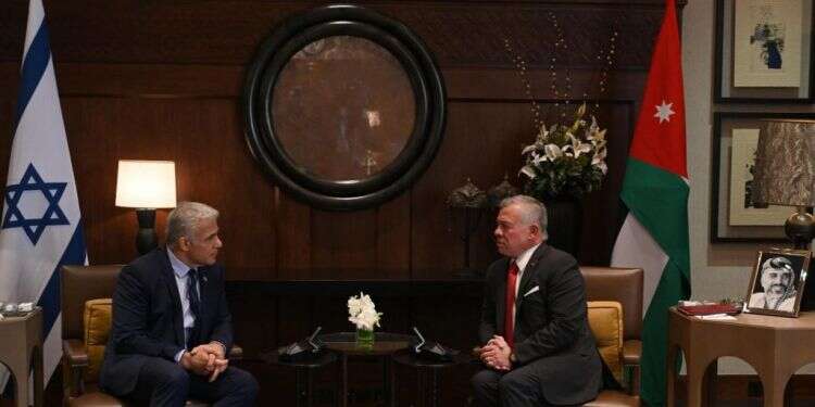 יאיר לפיד ועבדאללה השני. צילום: חיים צח לע